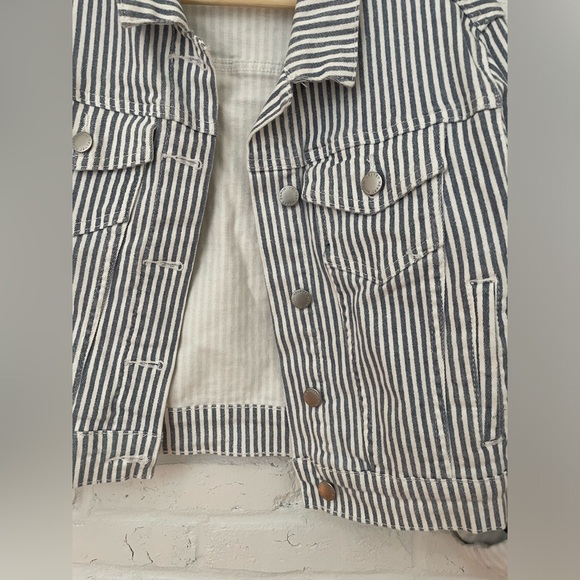 Velvet Heart Striped Jean Jacket - Picture 2 of 4